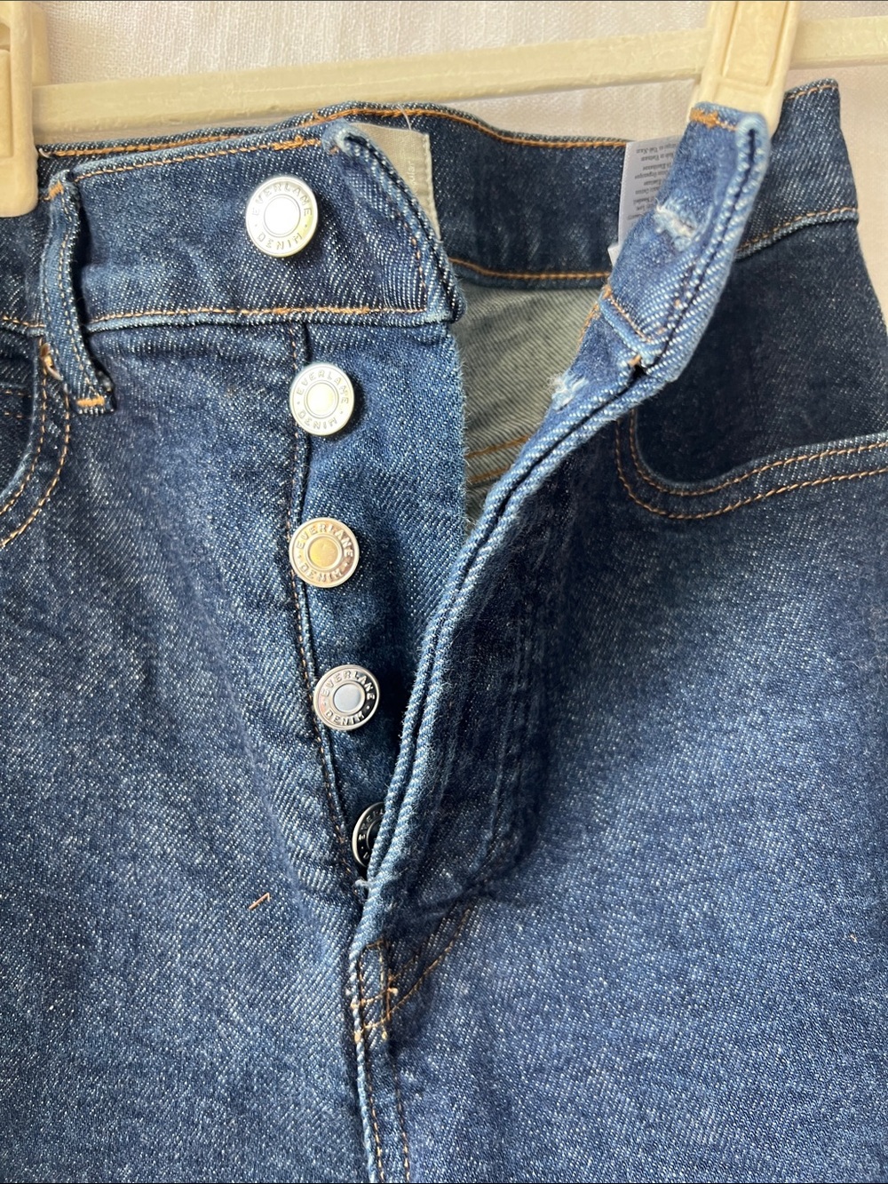 Everlane High-Rise Dark Blue Straight-Leg Jeans Size 25 “The Way-High Jean” - Picture 4 of 9
